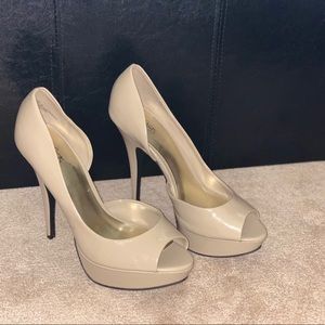 Nude Open Toed Pumps